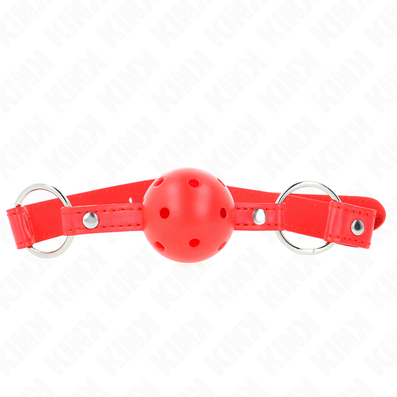 KINK - Ademend balgag van 4 CM met dubbele klinknagel, model 1, rood, 62.5 x 2.5 CM, verstelbaar 42-58 CM