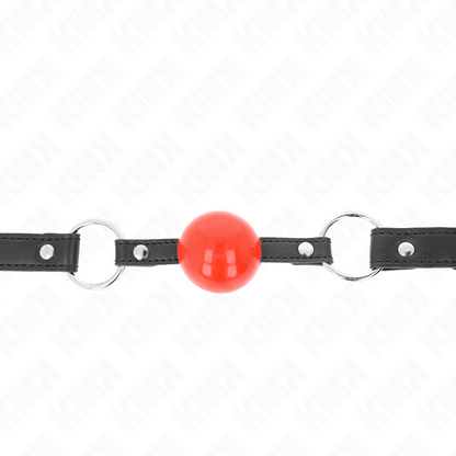 KINK - BAL 4 CM KNEVEL MET SLOT, RODE BAL EN ZWARTE BAND 60 x 2 CM