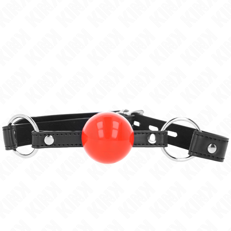 KINK - BAL 4 CM KNEVEL MET SLOT, RODE BAL EN ZWARTE BAND 60 x 2 CM