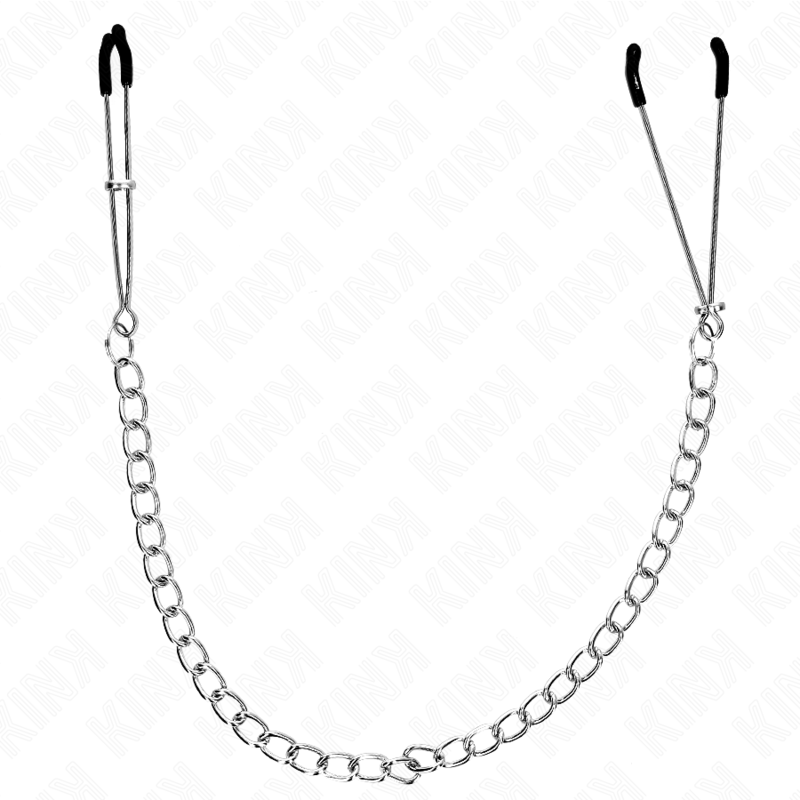 KINK - DUNNE TEPELKLEMMEN MET DIKKE KETTING 30 CM