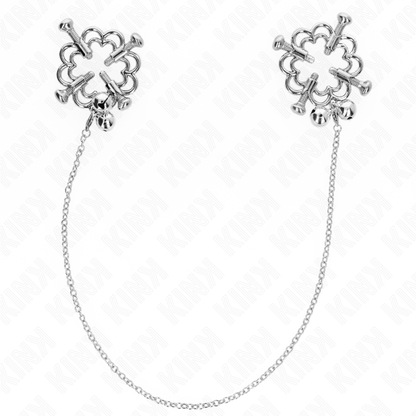 KINK - metalen bloem-tepelklemmen met ketting