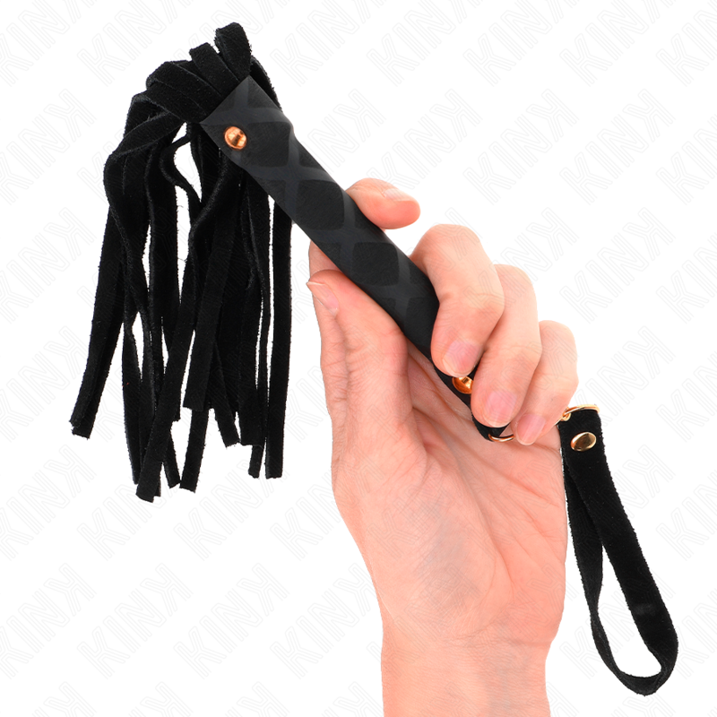 KINK - ZWARTE SUÈDE MINI-ZWEEP 30 CM