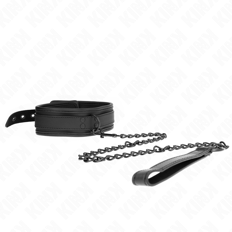 KINK - Neopreen bondagehalsband model 1 met riem 78 CM, verstelbaar, 37.5 X 49.5 CM