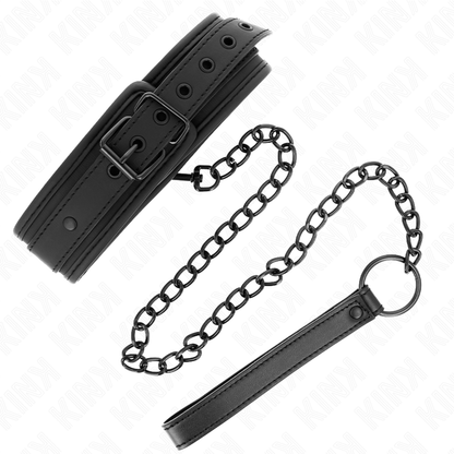 KINK - Neopreen bondagehalsband model 1 met riem 78 CM, verstelbaar, 37.5 X 49.5 CM
