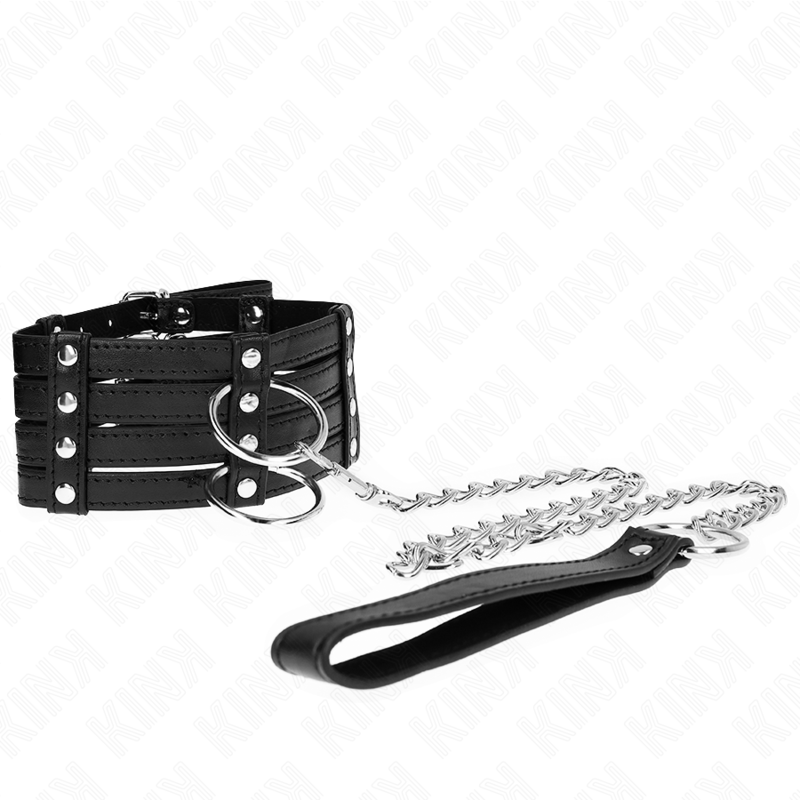 KINK - HALSBAND MET RIEM 65 CM SUB-STYLE VERSTELBAAR 35-51 CM X 7 CM