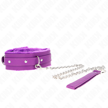 KINK - Halsband met riem 65 cm met beperkingen paars 36-42 cm x 5,5 cm
