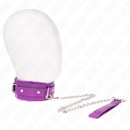 KINK - Halsband met riem 65 cm met beperkingen paars 36-42 cm x 5,5 cm