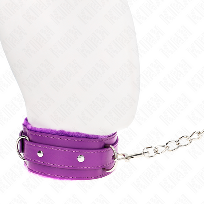 KINK - Halsband met riem 65 cm met beperkingen paars 36-42 cm x 5,5 cm