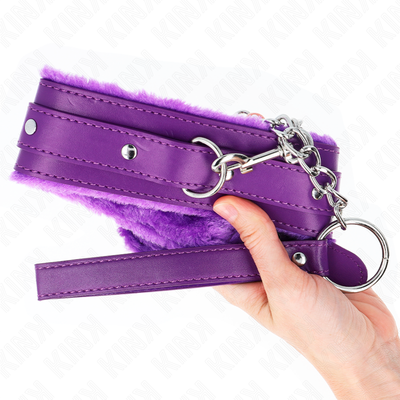 KINK - Halsband met riem 65 cm met beperkingen paars 36-42 cm x 5,5 cm