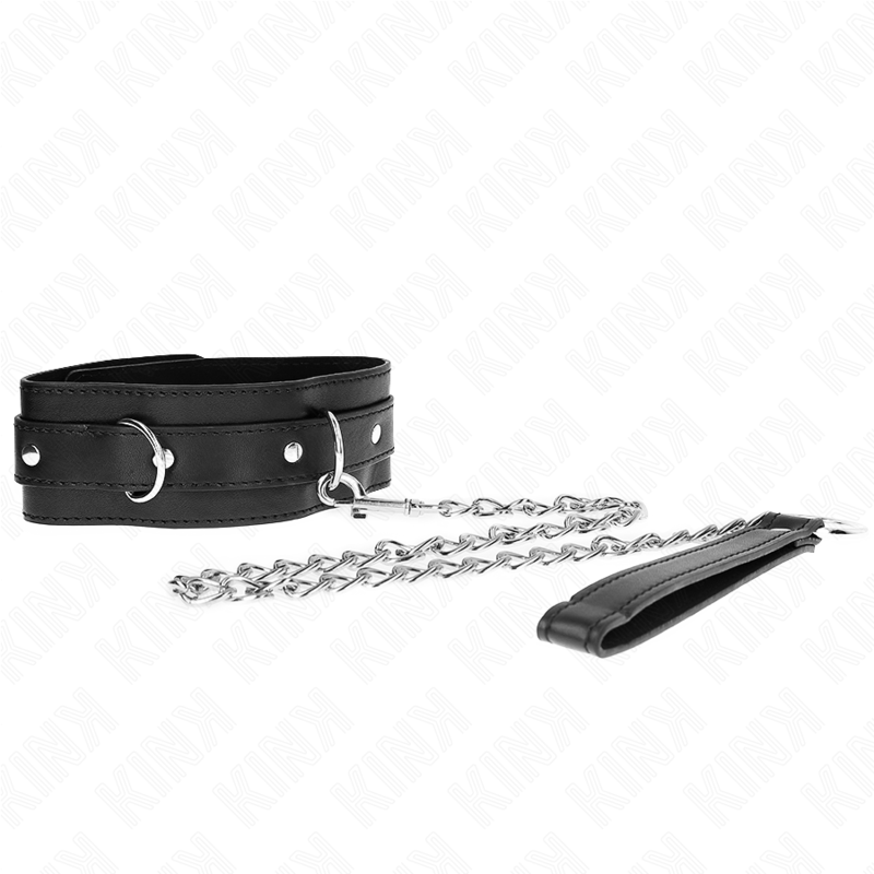 KINK - Halsband met riem 65 cm met zwarte band 54 x 4,5 cm