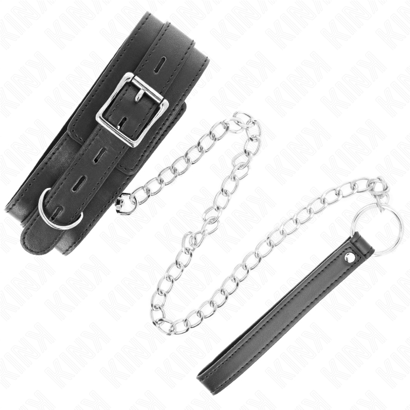 KINK - Halsband met riem 65 cm met zwarte band 54 x 4,5 cm