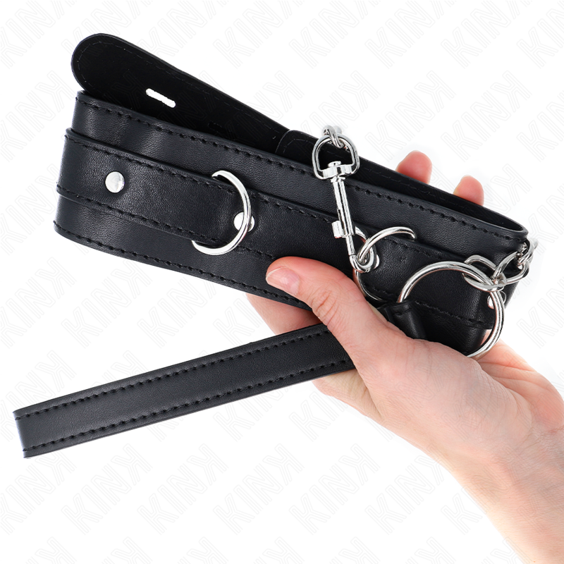 KINK - Halsband met riem 65 cm met zwarte band 54 x 4,5 cm