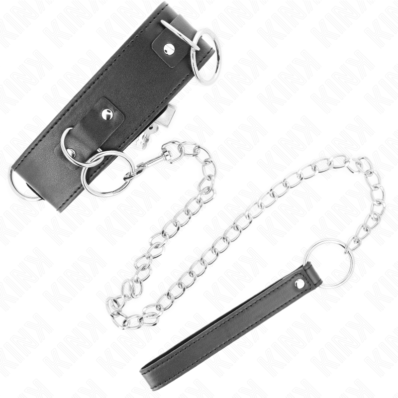 KINK - HALSKETTING MET LIJN 65 CM, 3 RINGEN, MODEL 2, VERSTELBAAR 36-43 CM X 5 CM