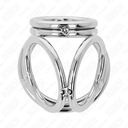 KINK - TRIPLE CHROME METALEN PENISRING 3.8 CM TOT 5 CM MODEL 1