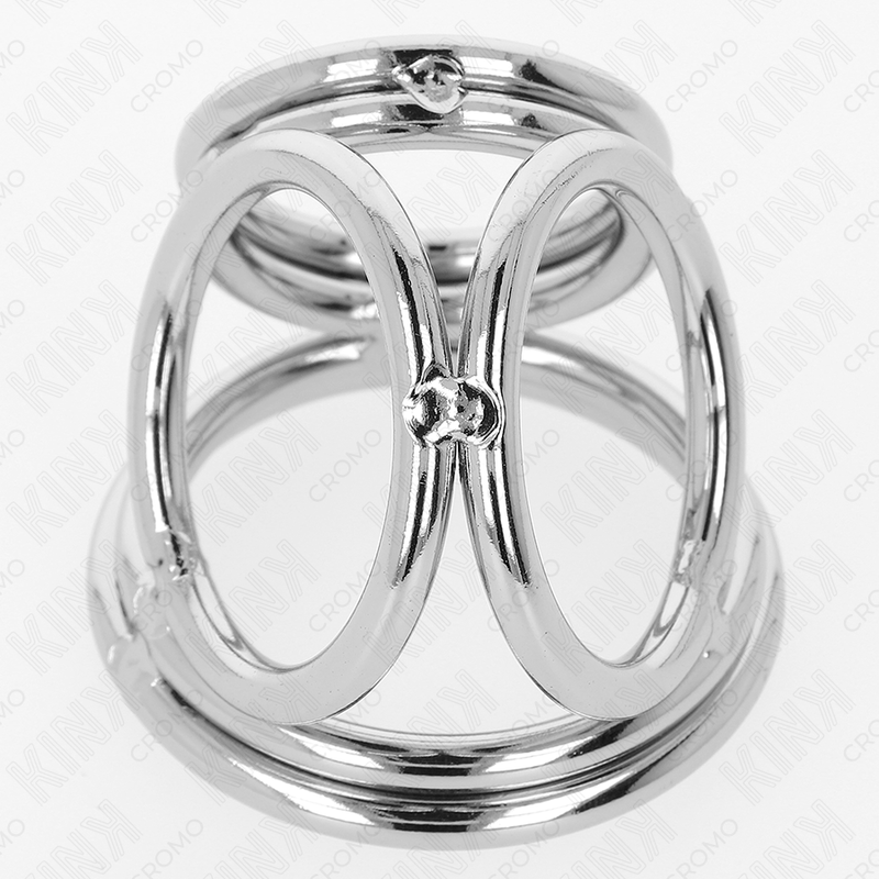 KINK - TRIPLE CHROME METALEN PENISRING 3.8 CM TOT 5 CM MODEL 1