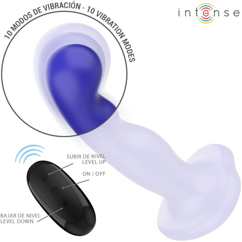 INTENSE - SHORTY VIBRATOR MET ZUIGNAP BLAUW AFSTANDSBEDIENING
