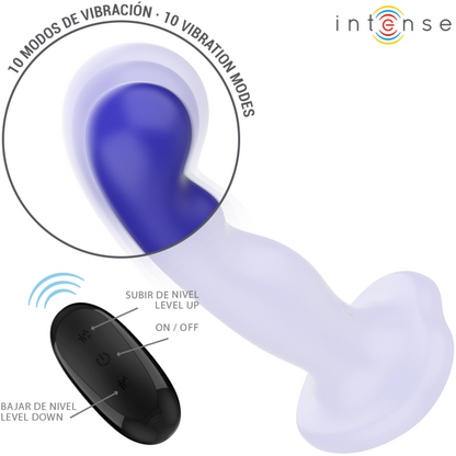 INTENSE - SHORTY VIBRATOR MET ZUIGNAP BLAUW AFSTANDSBEDIENING