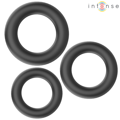 INTENSE - HUGH 3 BASIC SILICONEN PENISRINGEN ZWART