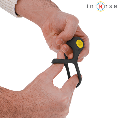 INTENSE - ALEX VIBRATOR DOUBLE PENIS RING 10 VIBRATIONS BLACK