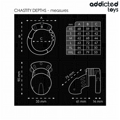 ADDICTED TOYS LOCKED - CHASTITY DEPTHS peniskooi 7.5 CM