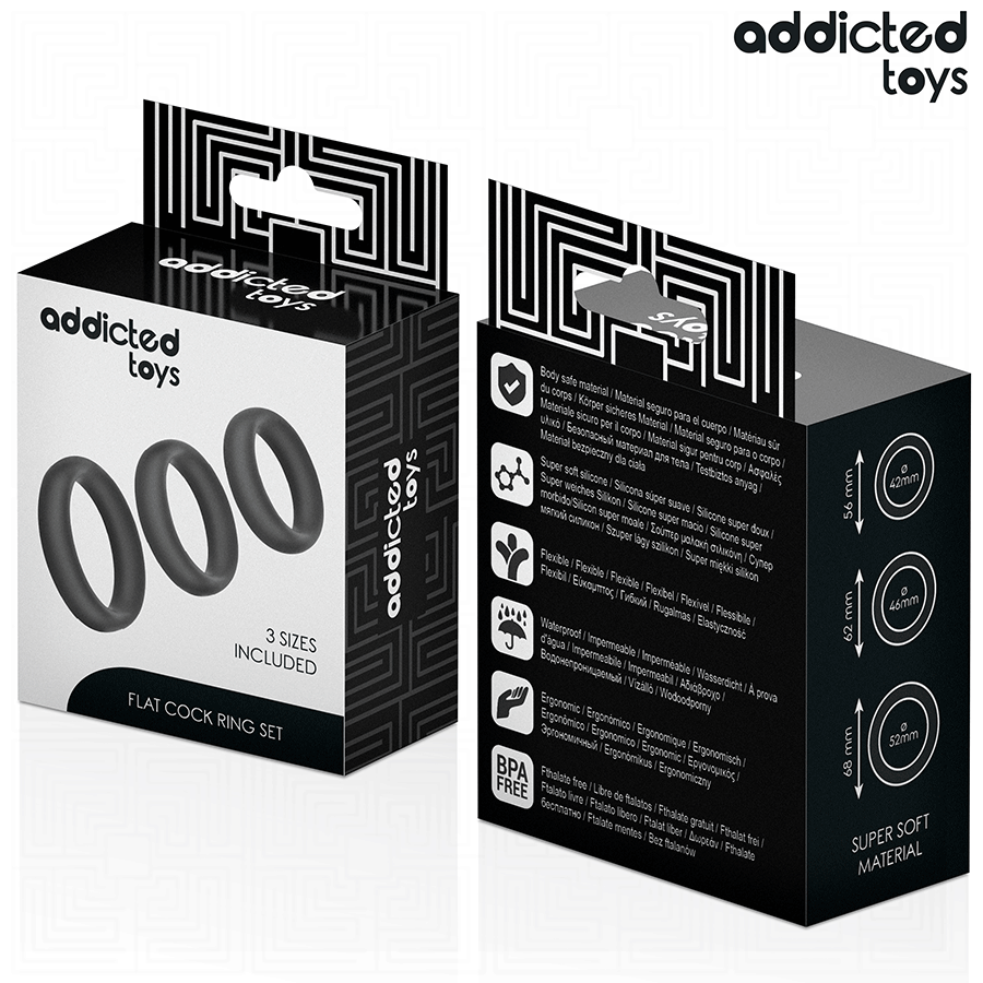 ADDICTED TOYS - set platte siliconenringen