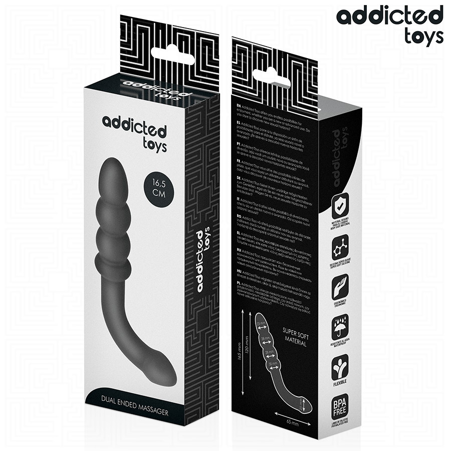 ADDICTED TOYS - DUBBELE ANALE MASSAGER VAN SILICONEN 16.5 CM