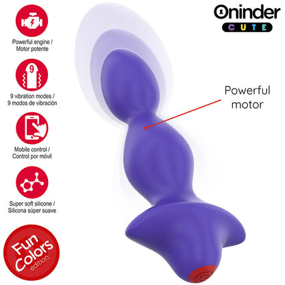 ONINDER CUTE - LOVE BUTT trillende anale plugdilator - gratis wereldwijd app