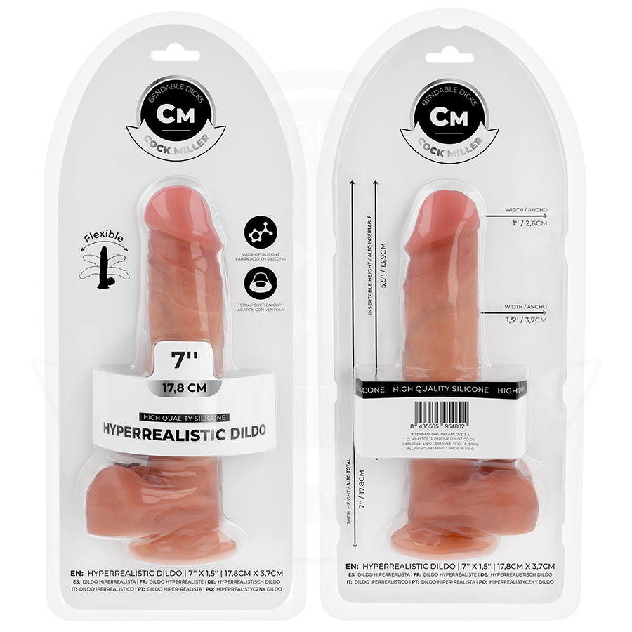 COCK MILLER - hyperrealistische beweegbare dildo 17.8 CM