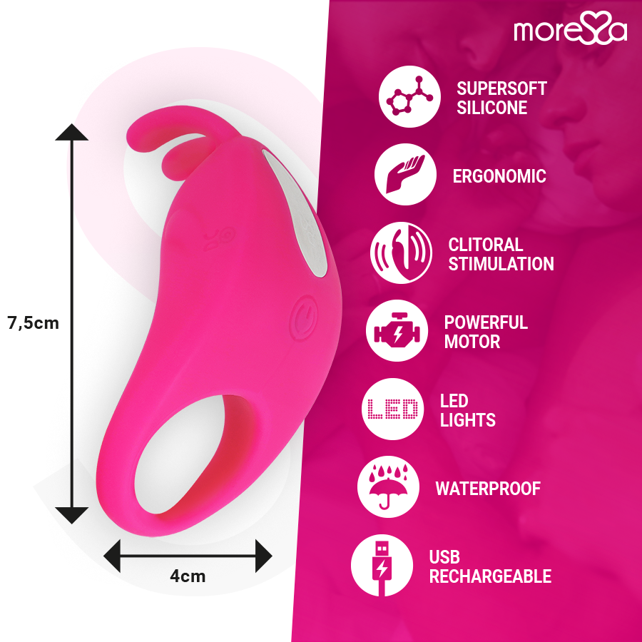 MORESSA - BRAD premium siliconen oplaadbaar roze