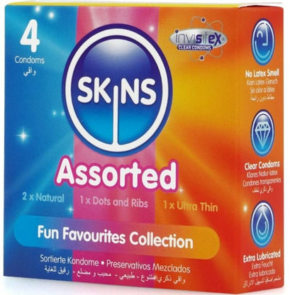 SKINS - ASSORTED premiumcondooms pak 4