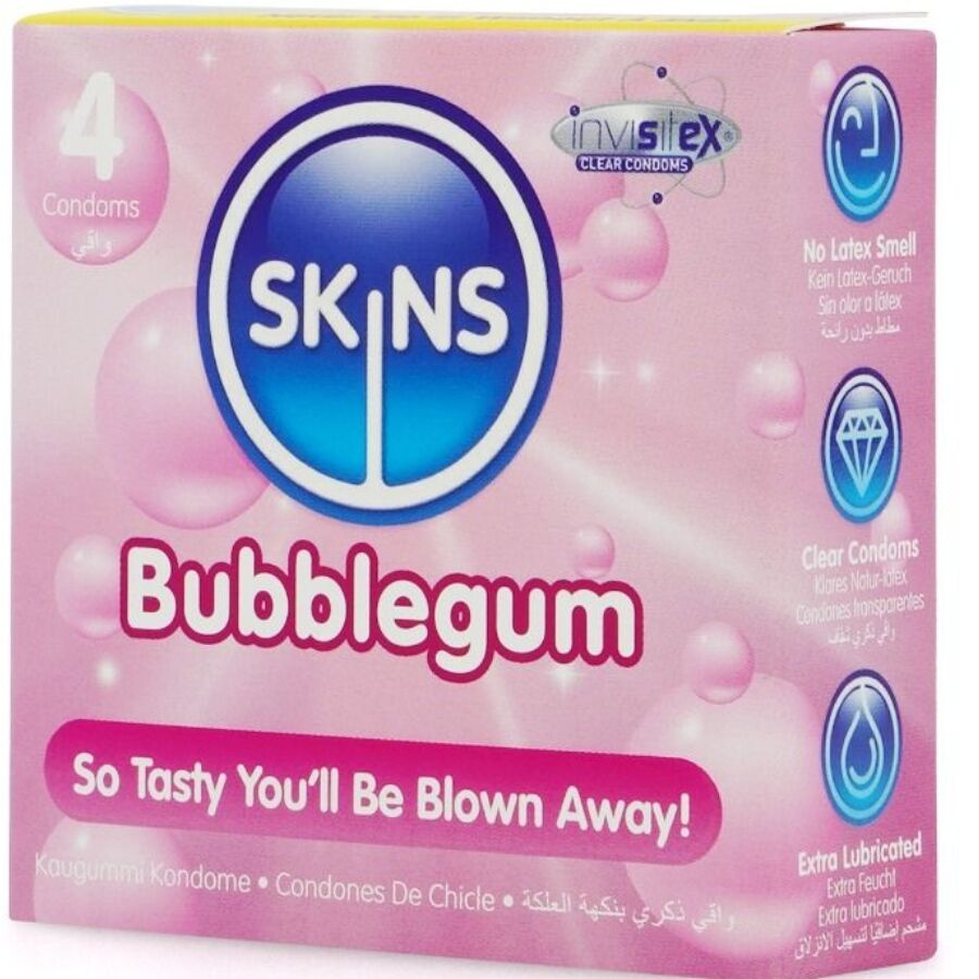 SKINS - BUBBLEGUM premiumcondooms pak 4