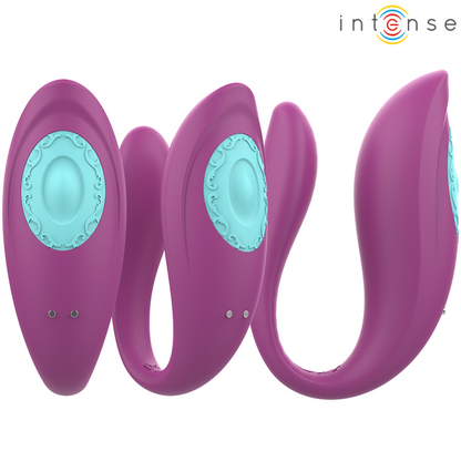 INTENSE - ANNIE U-vormige vibrator en stimulator paars met afstandsbediening