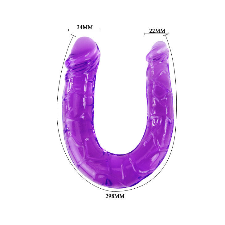 BAILE - DUBBELE DILDO IN LILA FLEXIBELE JELLY