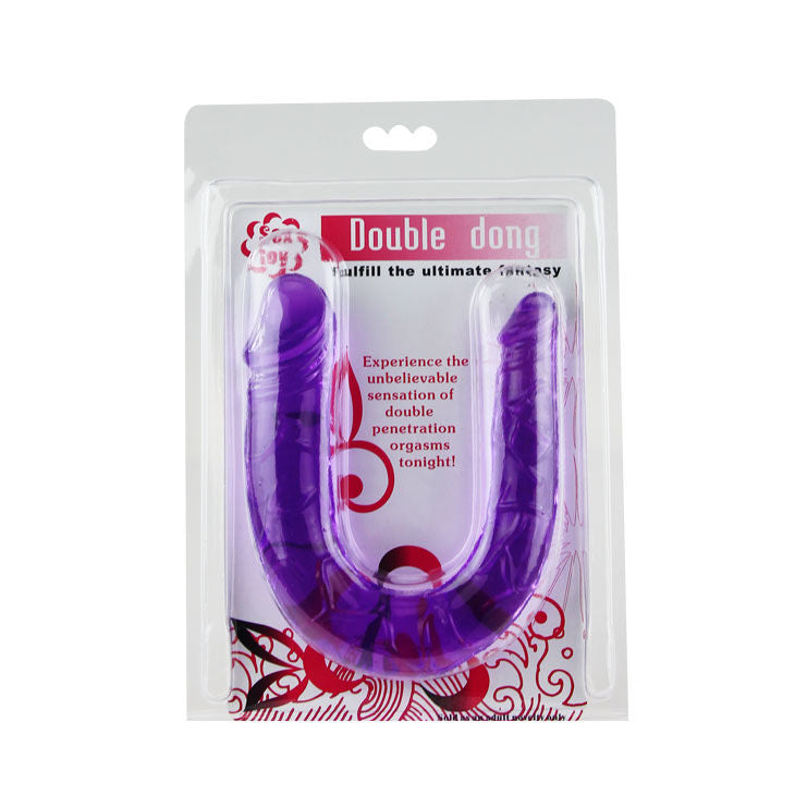 BAILE - DUBBELE DILDO IN LILA FLEXIBELE JELLY