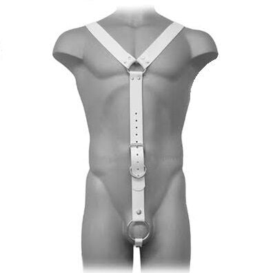Leren body - harnas voor mannen, wit