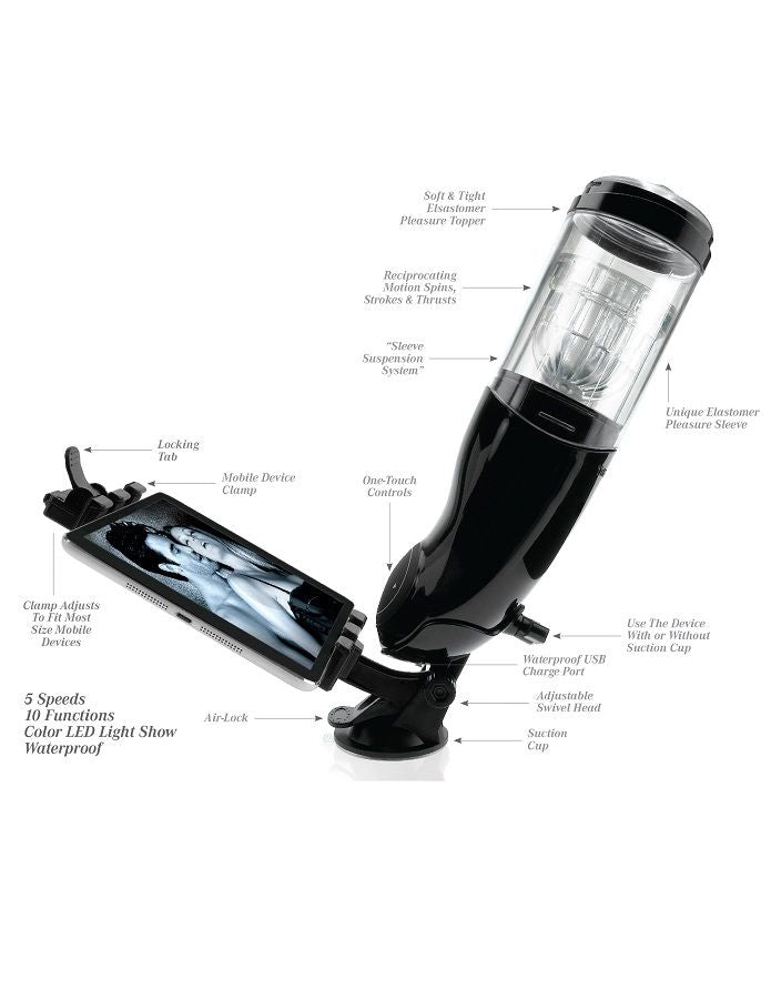 EXTREME TOYZ - PDX MEGA BATOR USB-MASTURBATOR VOOR MANNEN, MOND, ROOD