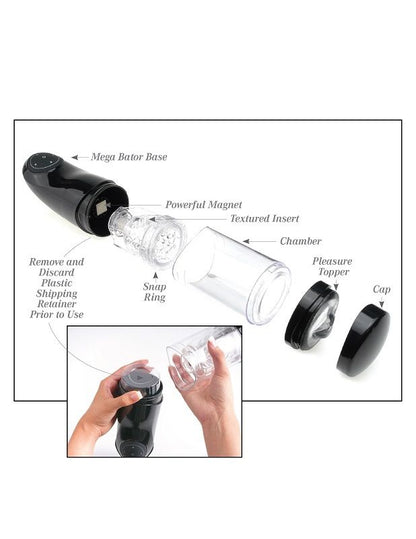 EXTREME TOYZ - PDX MEGA BATOR USB-MASTURBATOR VOOR MANNEN, ANO, ZWART