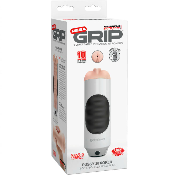EXTREME TOYZ - PIPEDREAM MEGA GRIP-VAGINAMASTURBATOR MET VIBRATOR