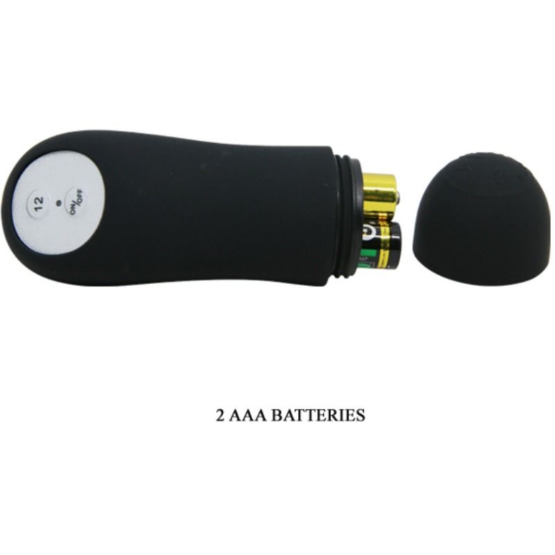 PRETTY LOVE - SILICONEN ANALE PLUG IN PENISVORM MET 12 TRILMODI ZWART