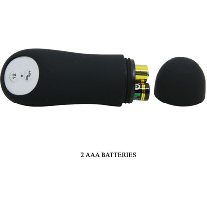 PRETTY LOVE - SILICONEN ANALE PLUG IN PENISVORM MET 12 TRILMODI ZWART