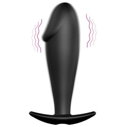 PRETTY LOVE - SILICONEN ANALE PLUG IN PENISVORM MET 12 TRILMODI ZWART