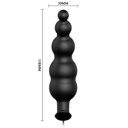PRETTY LOVE - ANALE PLUG VAN SILICONEN VOOR EXTRA STIMULATIE MET 12 TRILMODI, ZWART, MET AFSTANDSBEDIENING