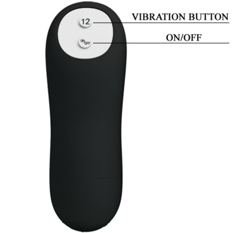 PRETTY LOVE - ANALE PLUG VAN SILICONEN VOOR EXTRA STIMULATIE MET 12 TRILMODI, ZWART, MET AFSTANDSBEDIENING