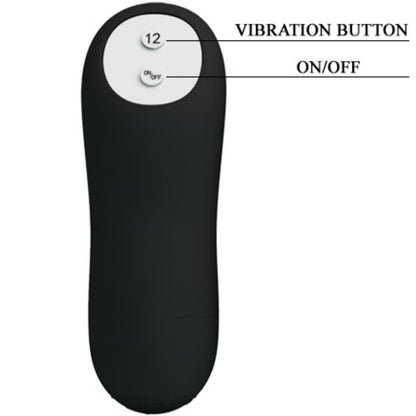 PRETTY LOVE - ANALE PLUG VAN SILICONEN VOOR EXTRA STIMULATIE MET 12 TRILMODI, ZWART, MET AFSTANDSBEDIENING
