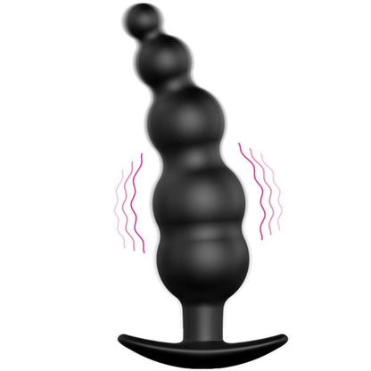 PRETTY LOVE - ANALE PLUG VAN SILICONEN VOOR EXTRA STIMULATIE MET 12 TRILMODI, ZWART, MET AFSTANDSBEDIENING