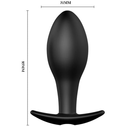 PRETTY LOVE - ANALE PLUG IN ANKERVORM VAN SILICONEN MET 12 TRILMODI, ZWART