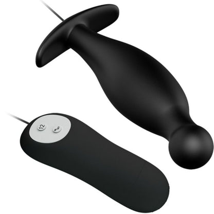 PRETTY LOVE - SILICONEN ANALE PLUG MET 12 TRILMODI, ZWART