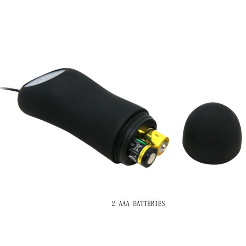 PRETTY LOVE - SILICONEN ANALE PLUG MET 12 TRILMODI, ZWART