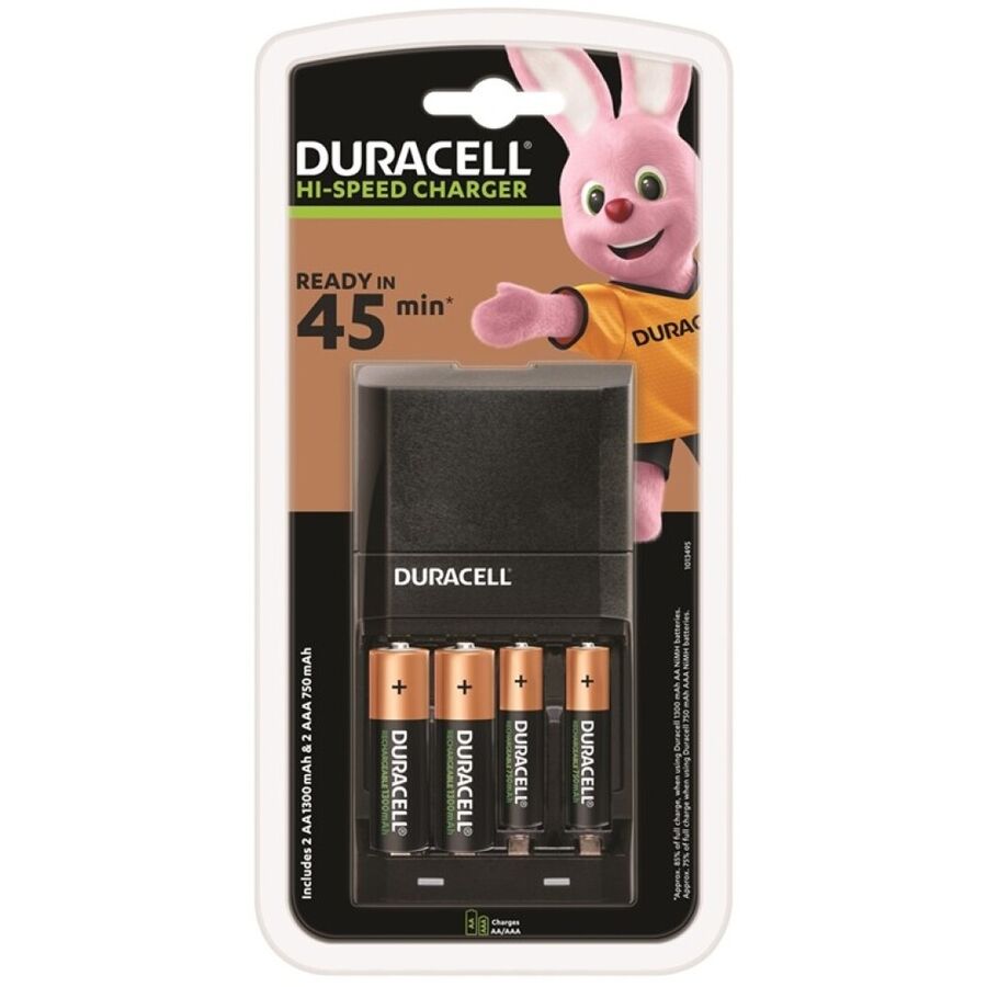 DURACELL - OPLADER 45 MIN. + 2xAA 1700mAh + 2xAAA 750mAh