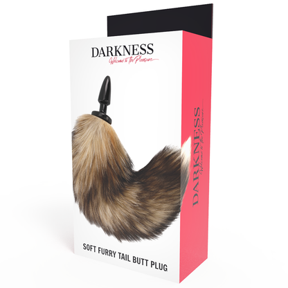 DARKNESS - NATUURLIJKE STAART MET SILICONEN ANALE PLUG 10 CM